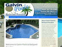 Tablet Screenshot of galvinpoolsandbackyardparadise.com